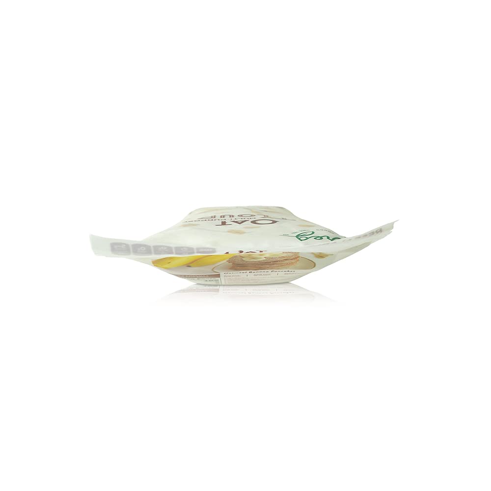 Pereg Oat Flour dry-ingredients spoon highlights simple gluten-free baking prep.