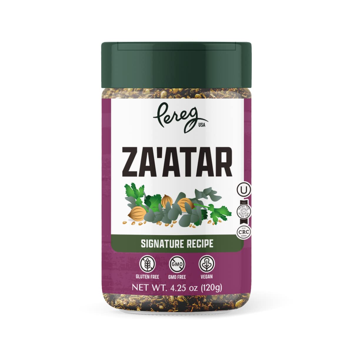 Pereg Za'atar mixed spices bottle on counter for authentic Middle Eastern flavor and versatility