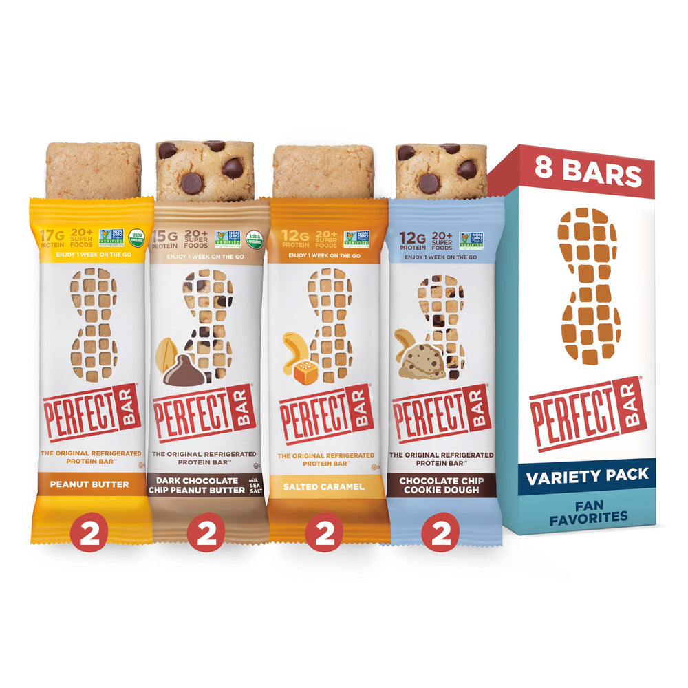 Perfect Bar Best-Sellers Variety Pack front view showing gluten-free nutrition