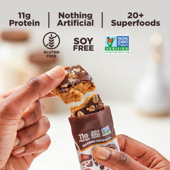 Dark chocolate topping with quinoa crisps adds texture and natural energy.