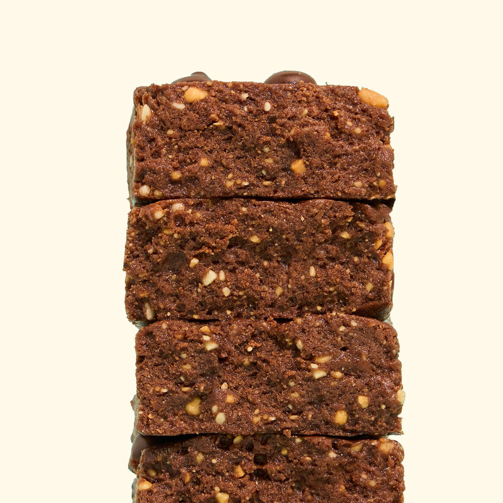 Perfect Bar Chocolate Brownie ingredients label highlighting organic components.
