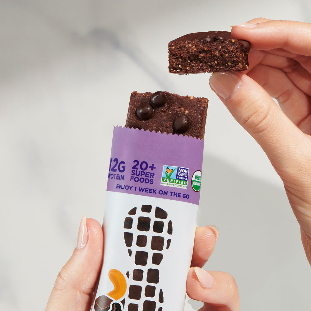 Perfect Bar Chocolate Brownie refrigerated bar motif.