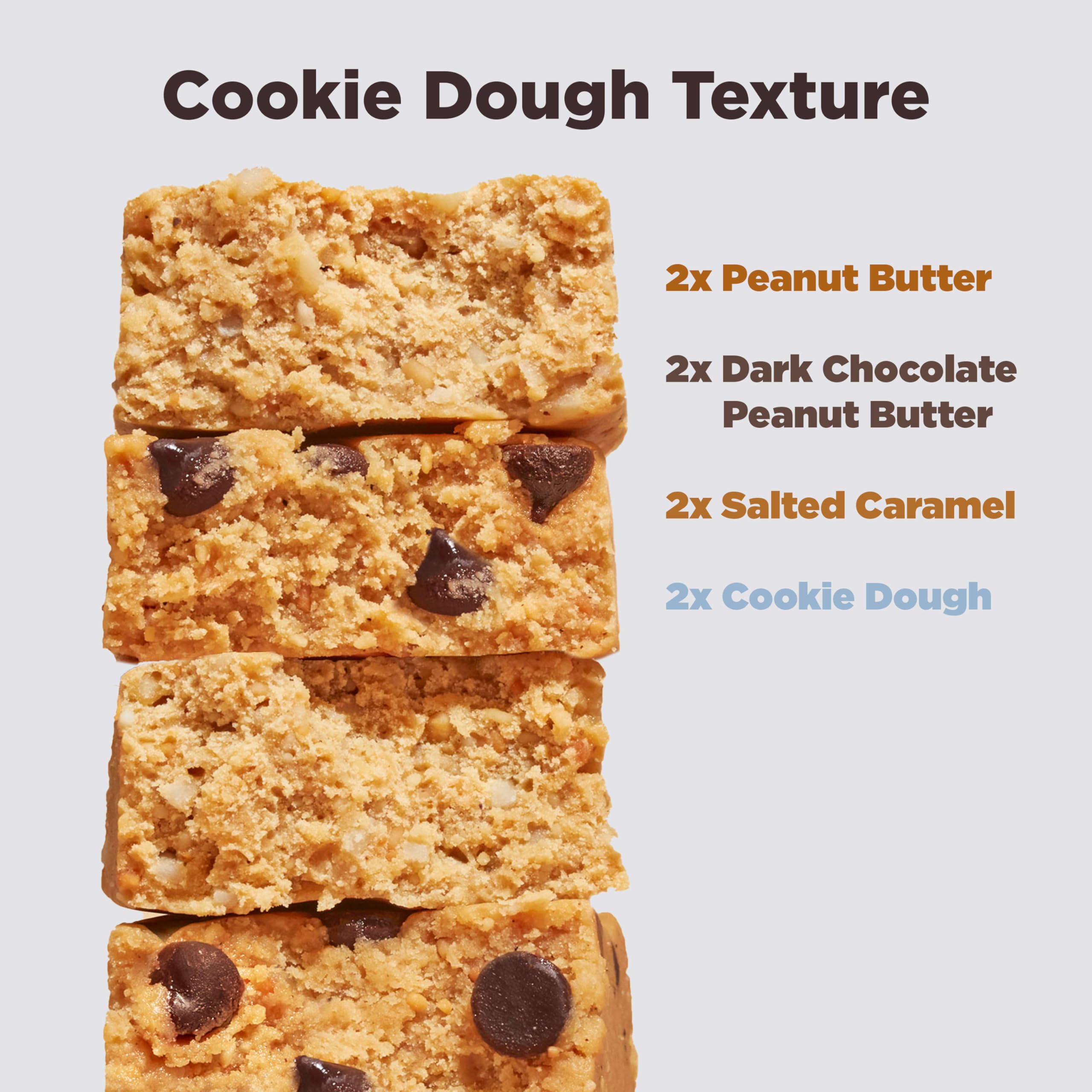 Perfect Bar cookie dough texture bar interior shows creamy bite