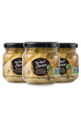 Perfect Choice Artichoke Quarters marinated in jars, ideal for effortless entertaining.