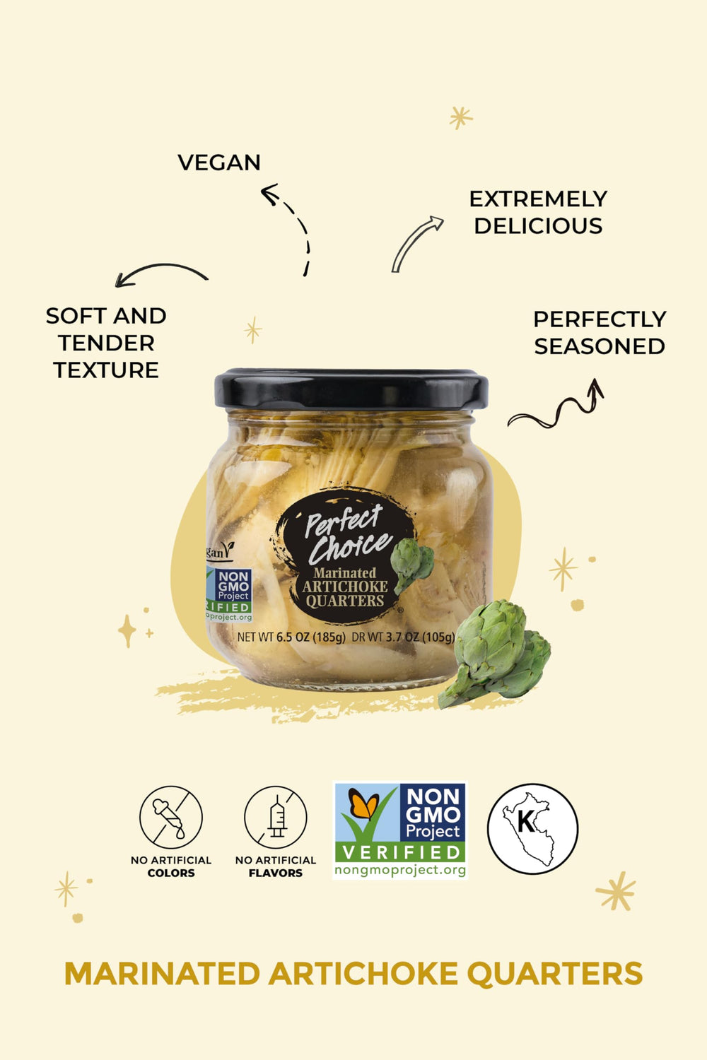 Perfect Choice Artichoke Quarters as a pizza topping, quick flavor boost.