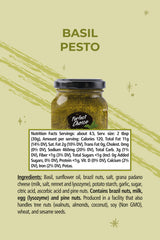 Perfect Choice Basil Pesto ingredients close-up with basil, pine nuts, and Grana Padano