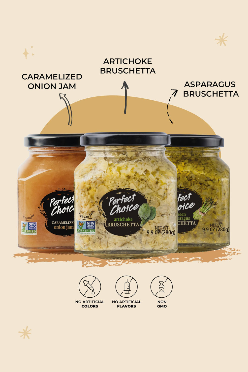 Perfect Choice green asparagus bruschetta jar brightening salads