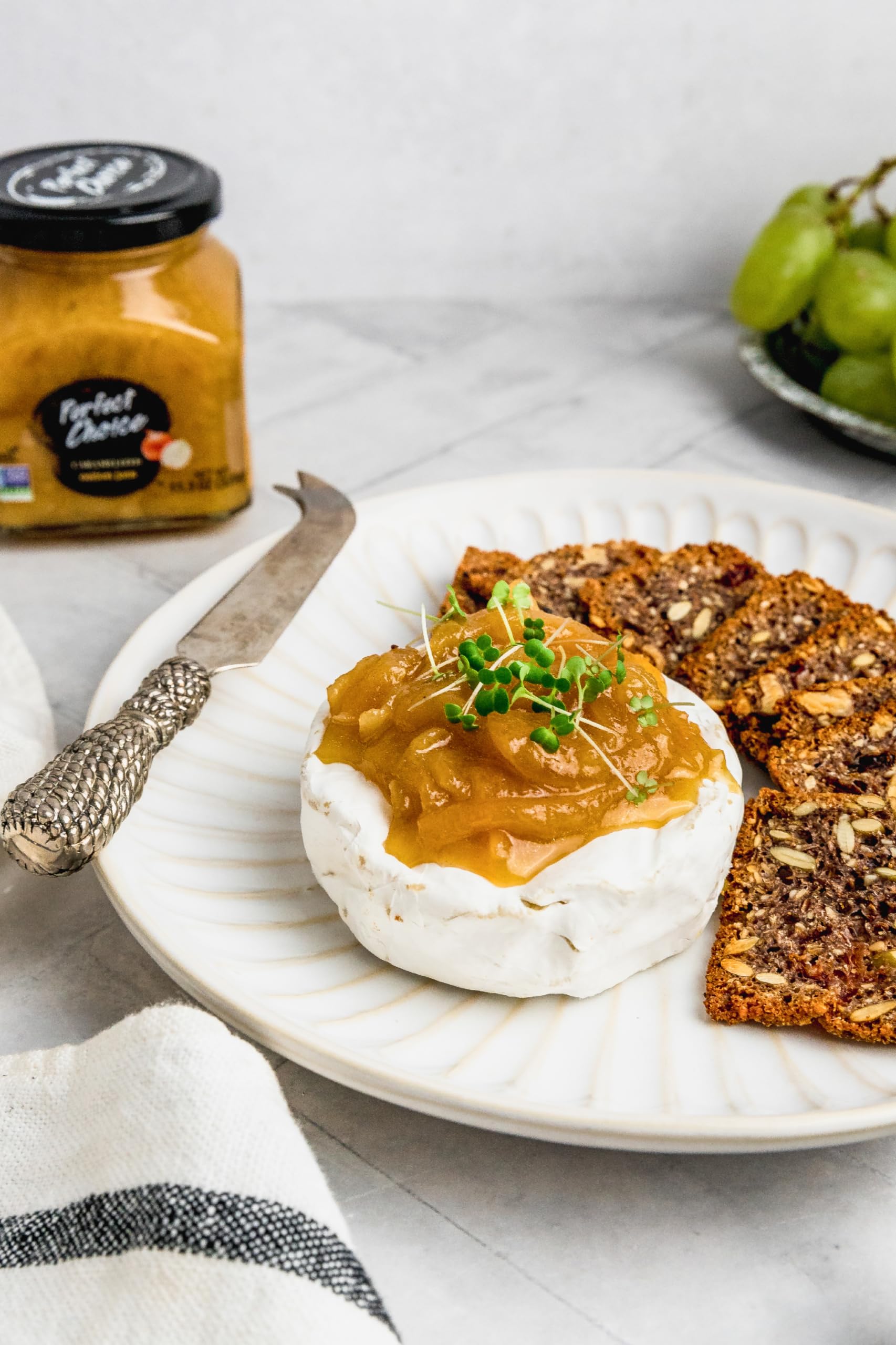 Perfect Choice party snack platter with bruschetta spreads for guests
