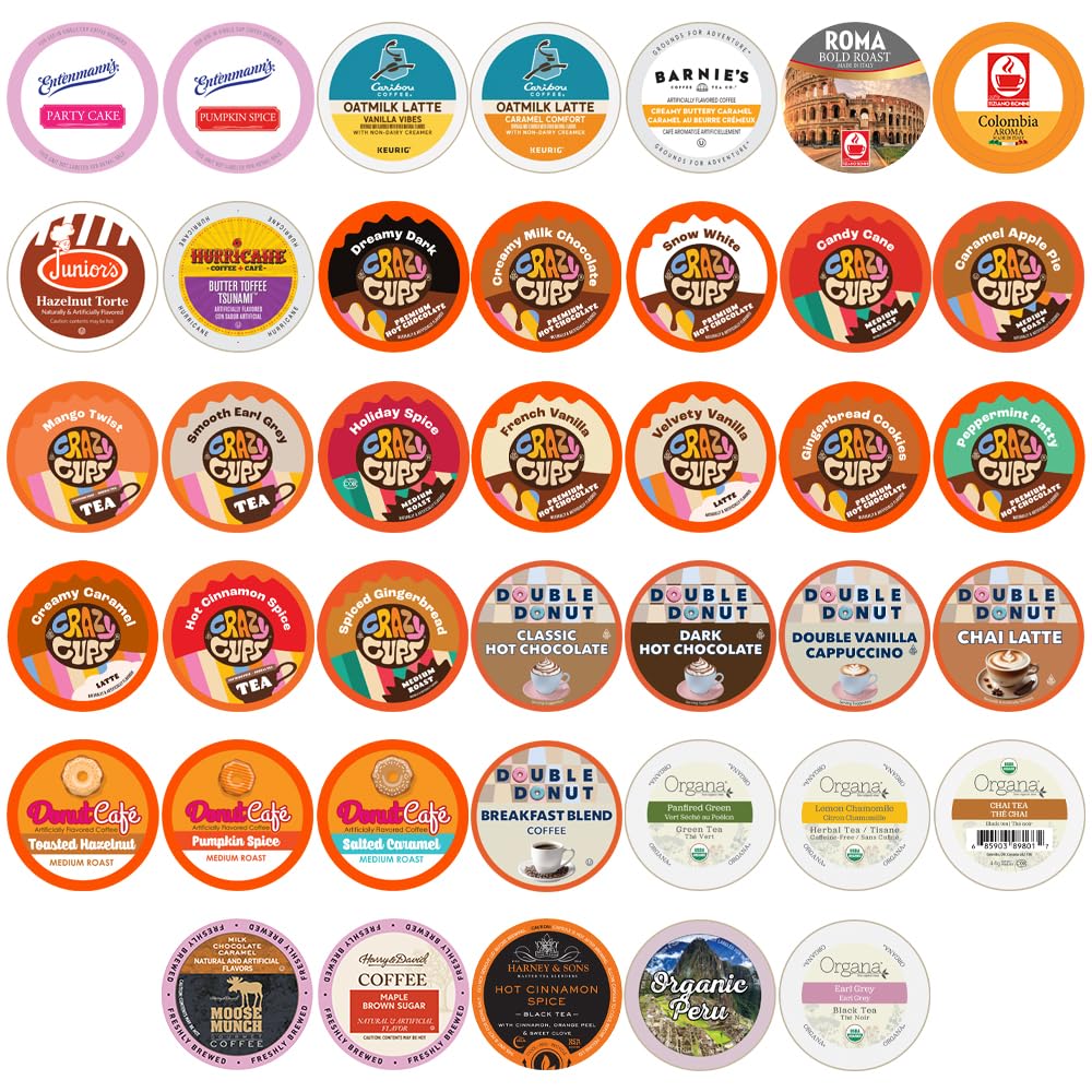 Perfect Samplers variety pack box close-up shows diverse Keurig pods for mornings