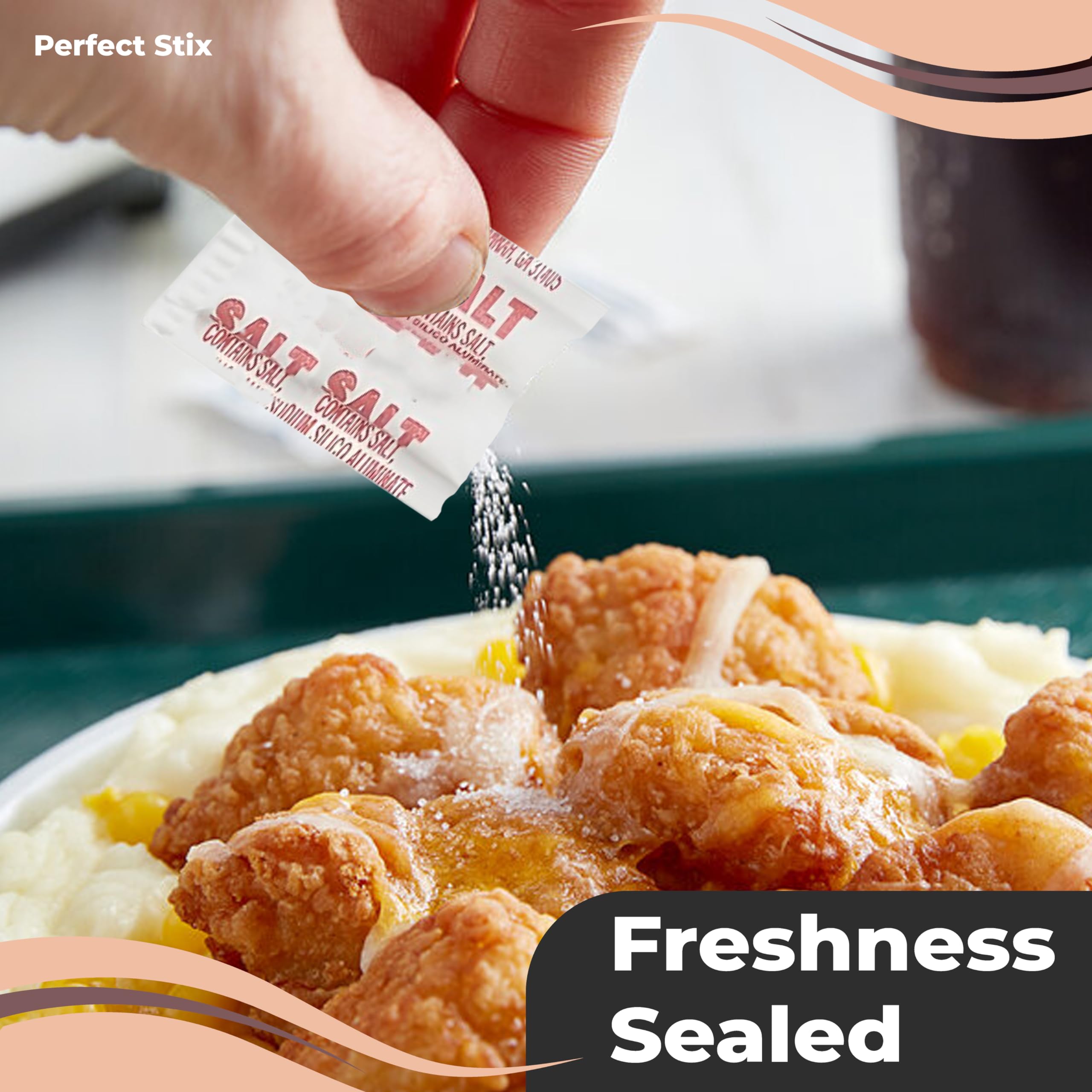 Perfect Stix 200-pack with 100 salt and 100 pepper packets for easy restocking.
