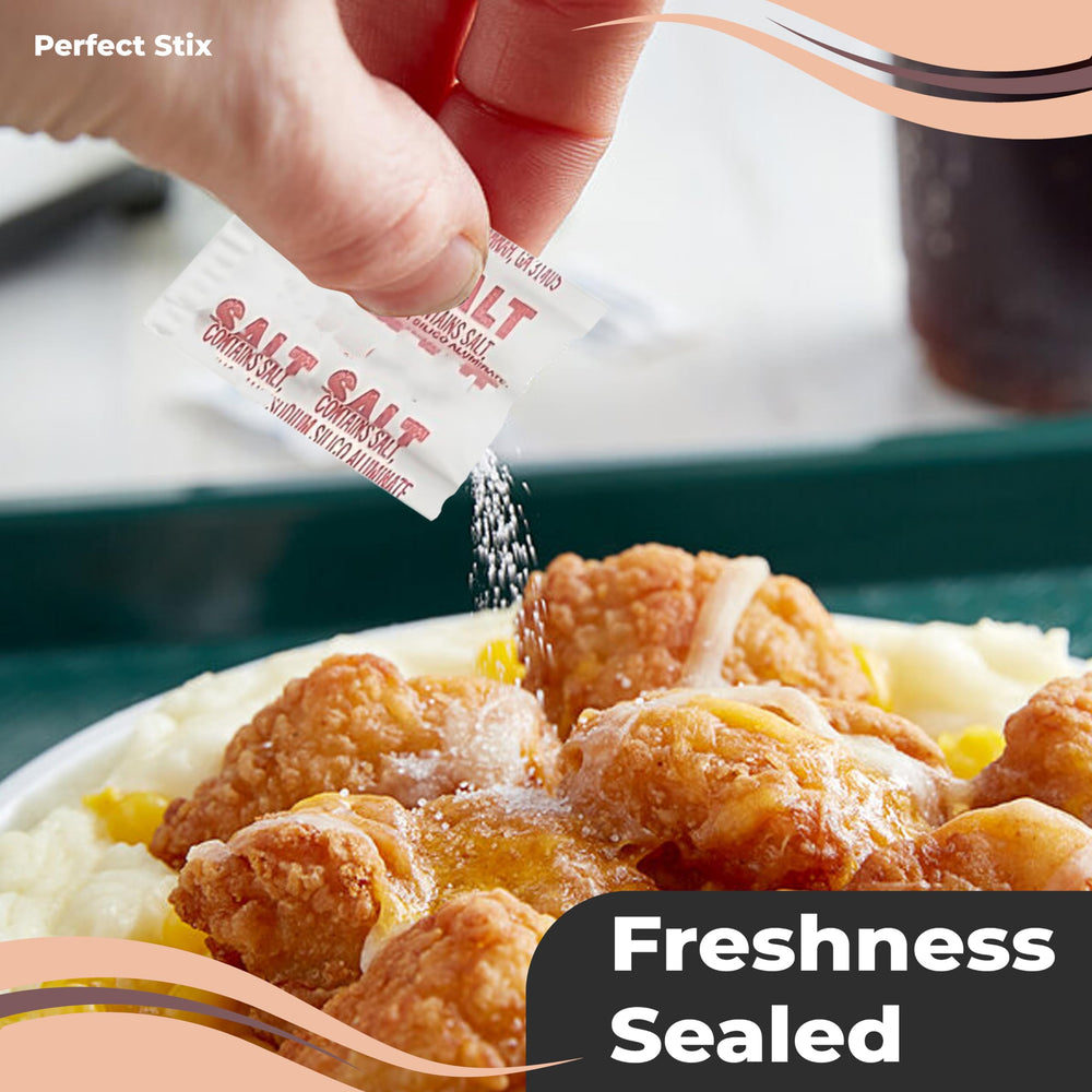 Perfect Stix 200-pack with 100 salt and 100 pepper packets for easy restocking.