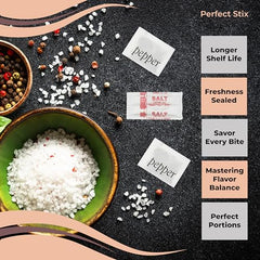 Perfect Stix 10-gram pepper packets ideal for controlled seasoning at cafes.