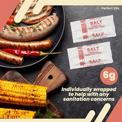 Perfect Stix salt packets lineup ready for quick restaurant use.