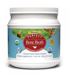Perfect Supplements organic chicken bone broth powder bag boosts flavor in paleo recipes.