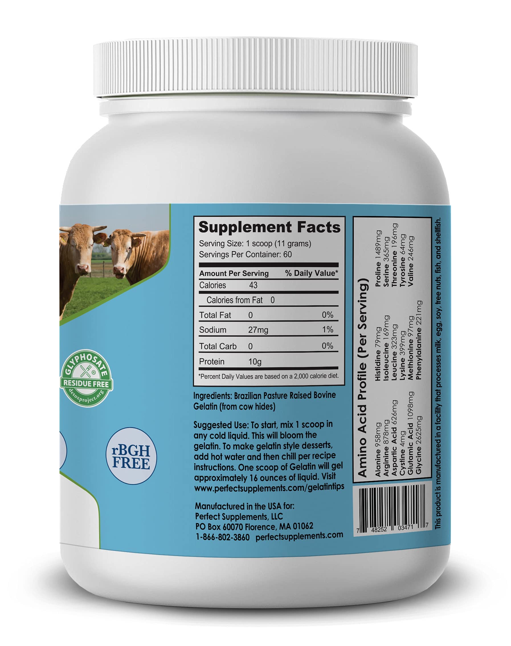 Perfect Supplements Perfect Bovine Gelatin gummy bears ready-to-make, protein-rich treats with natural texture.