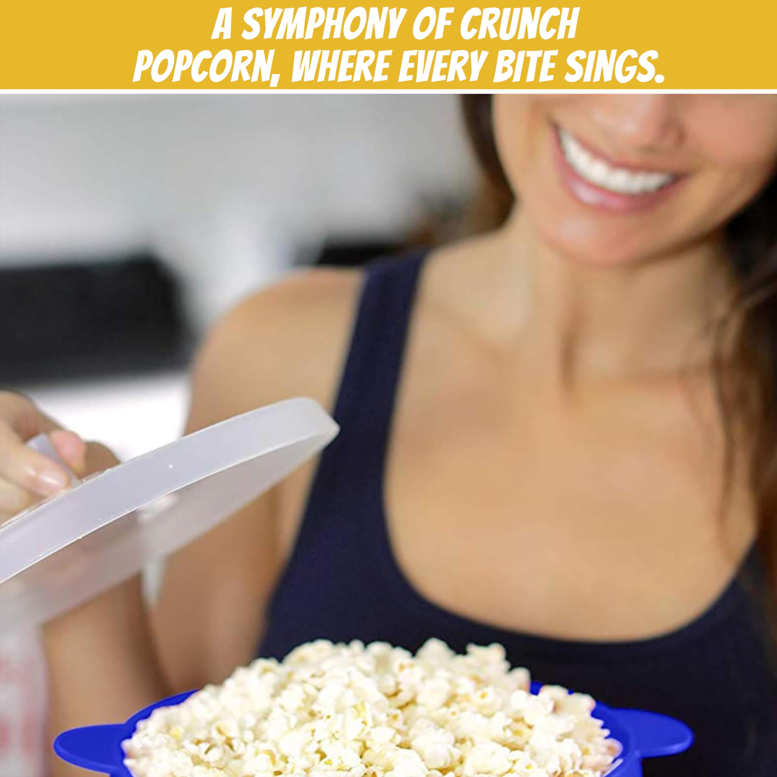 Aroma of freshly popped Perfectware popcorn fills living room.