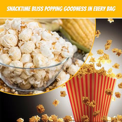 Dairy-free gluten-free Perfectware popcorn on pantry shelf.