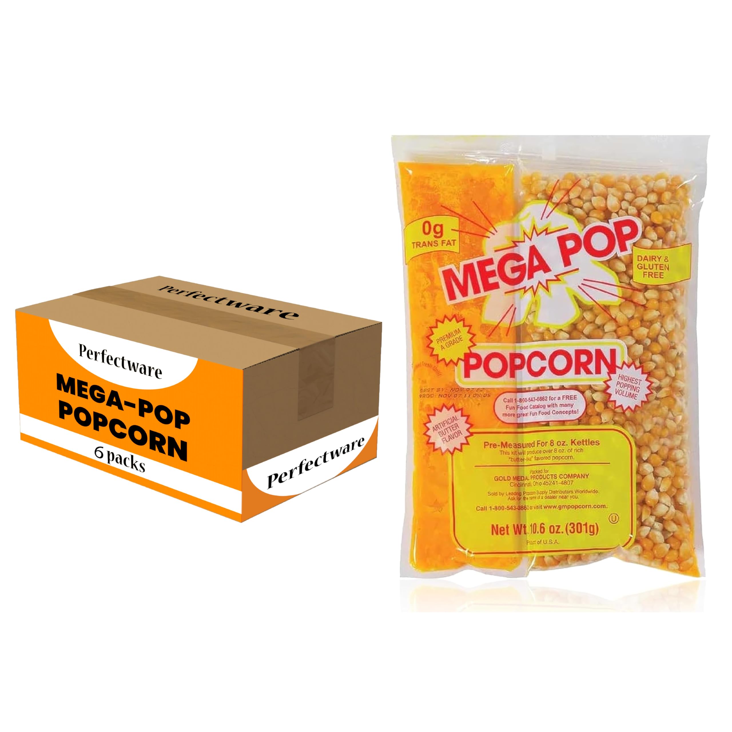 Perfectware 6ct popcorn portion box for easy portion control.