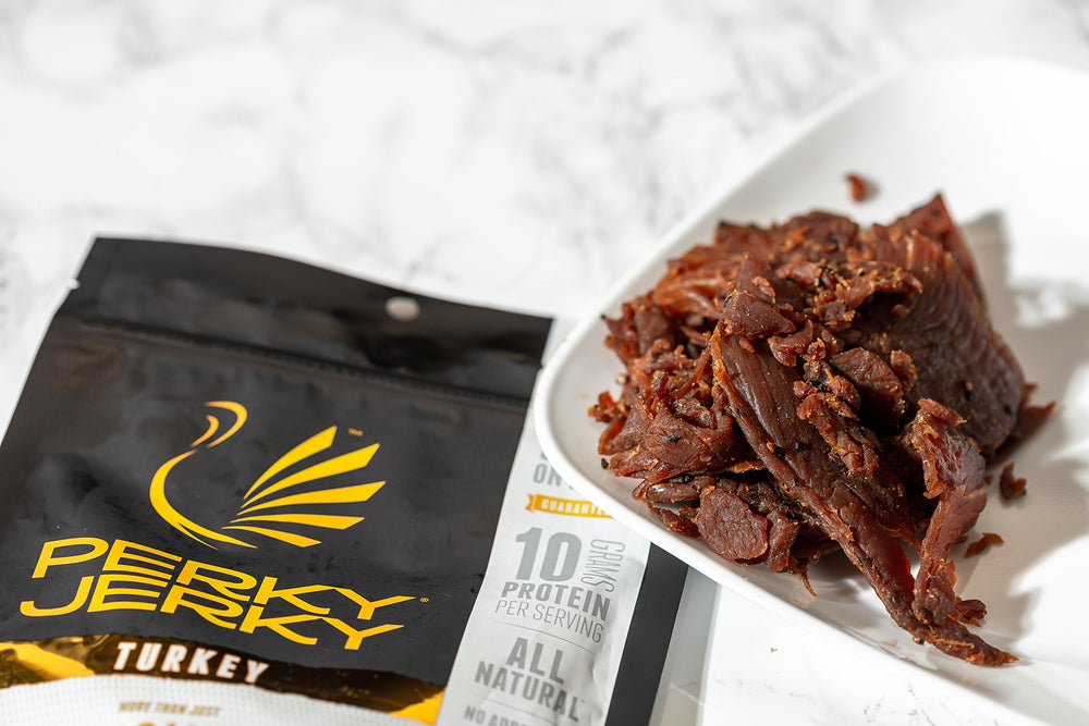 Perky Jerky gluten-free perfection implies accessible snack for gluten-free diets.