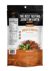 Perky Jerky protein-packed serve emphasizes 10g protein per serving and low fat.