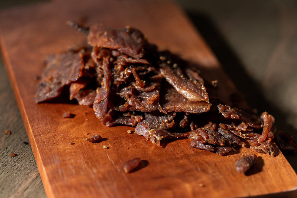 Perky Jerky USA-sourced turkey image underscores quality and domestic sourcing.