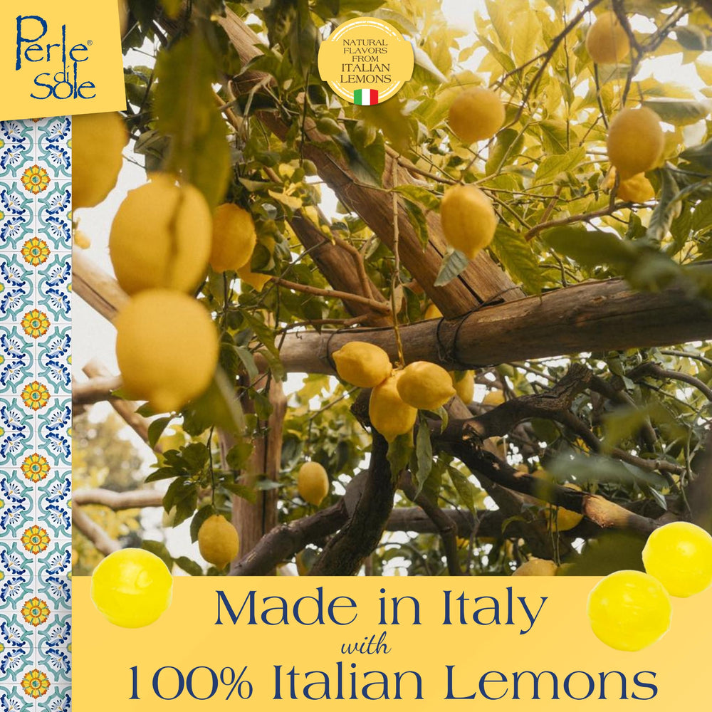 Perle di Sole assorted citrus candies, individually wrapped for convenient sharing at events.