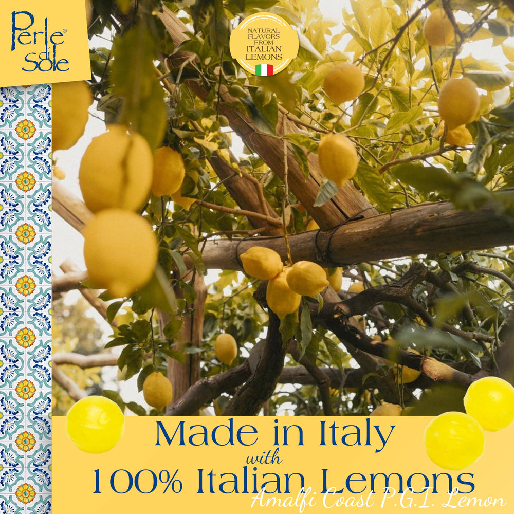 Individually wrapped Perle di Sole Lemon Drops for on-the-go enjoyment.