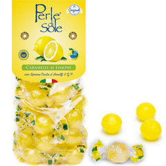Perle di Sole Lemon Drops packaging highlights authentic Italian gift potential.
