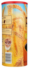 Close-up of Pero Instant Natural Beverage label emphasizing caffeine-free status.