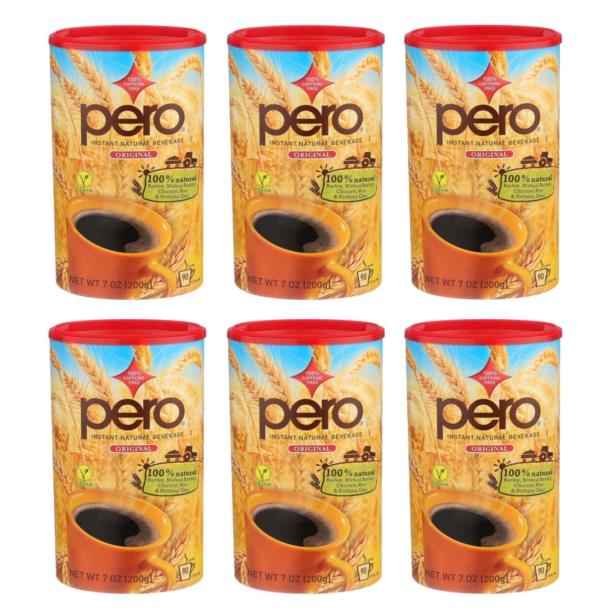 Pero instant natural beverage canister pack shows caffeine-free option for a quick morning ritual