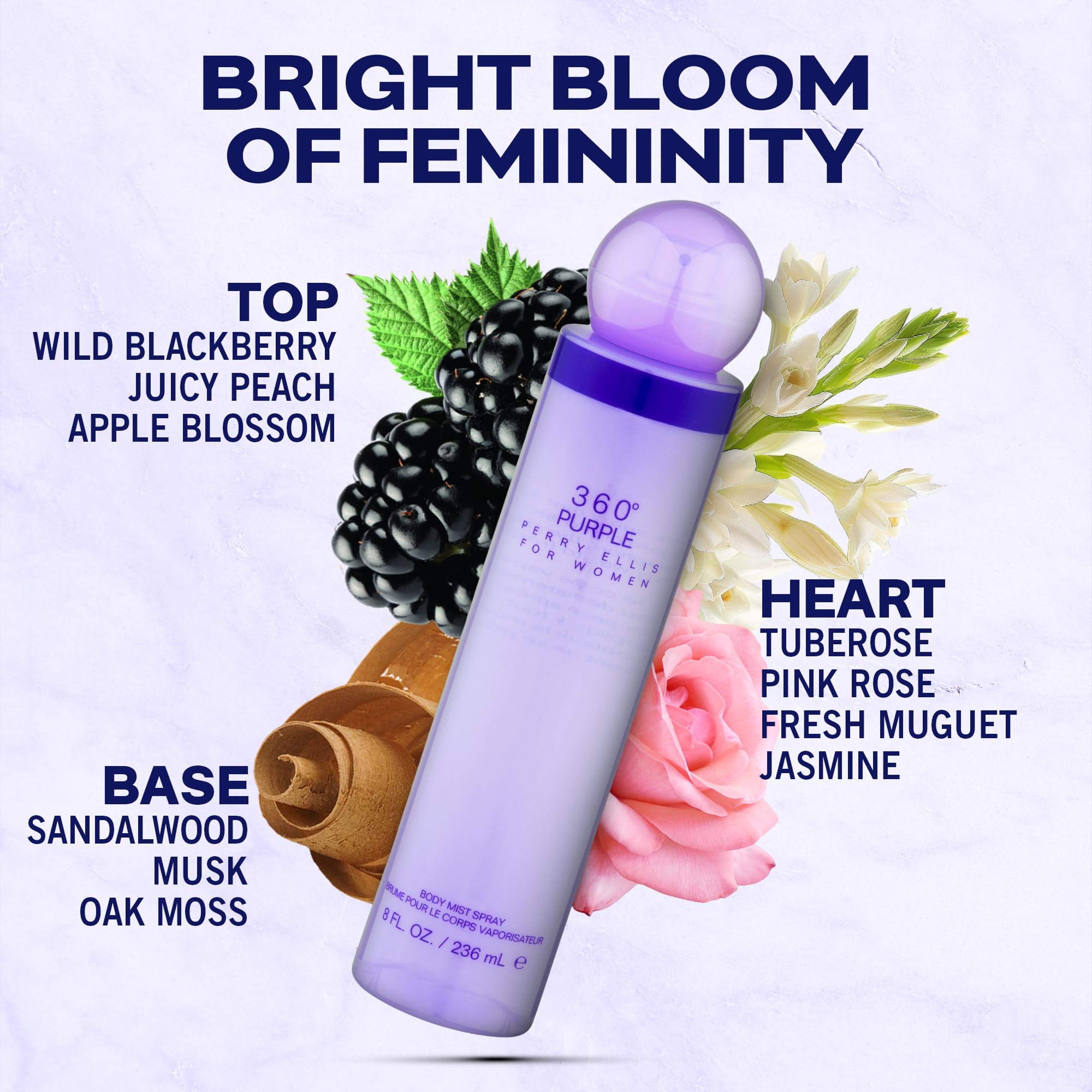 Perry Ellis 360 Purple spray mist ideal for quick daily fragrance.