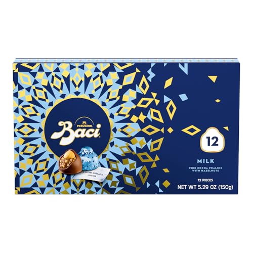 Perugina Baci heart praline—hazelnut center inside silky chocolate.