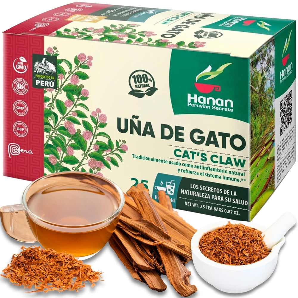 Peruvian Naturals Hanan Cat's Claw Tea box, premium herbal blend for daily rituals