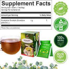 Peruvian Naturals Hanan eucalyptus tea loose leaf display for blends
