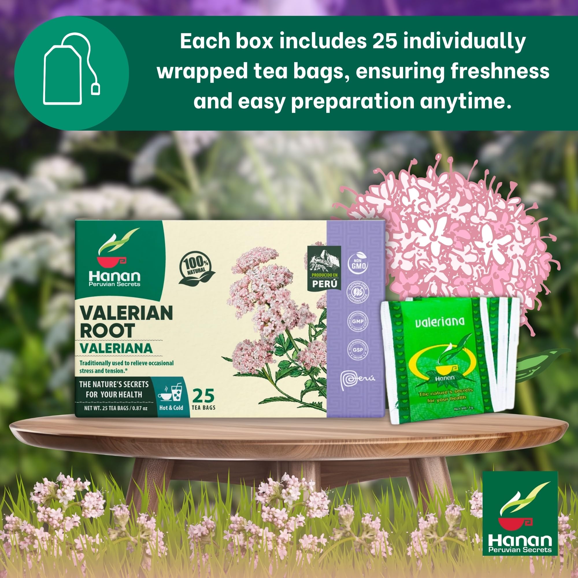Product label detail shows 25 bags per box.