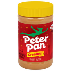 Peter Pan Creamy Peanut Butter jar with smooth spread for sandwiches