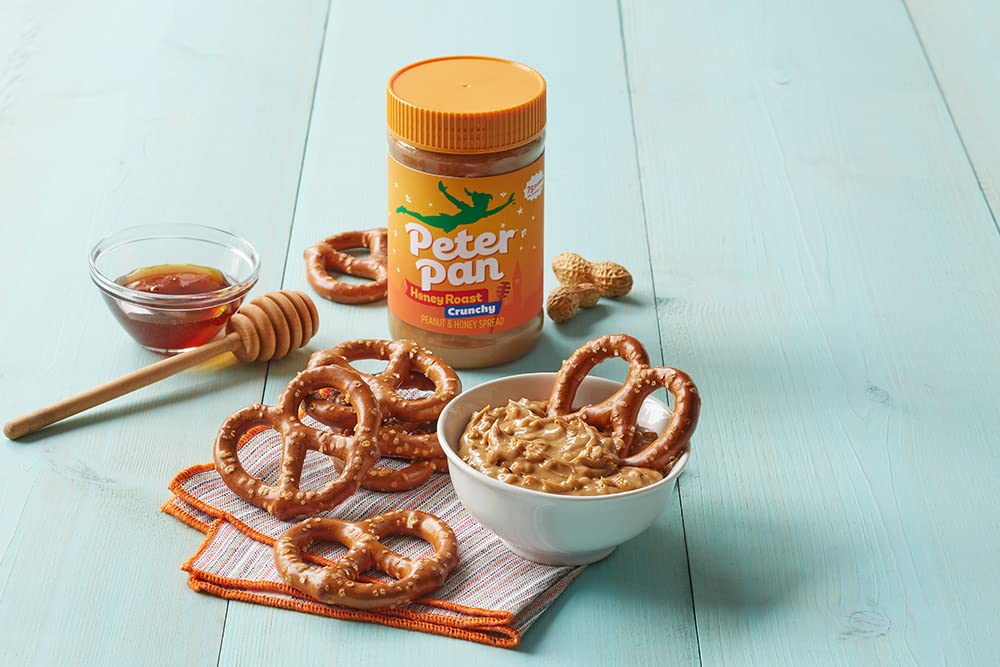 Baked dessert featuring Peter Pan spread for a honey-roasted peanut twist.