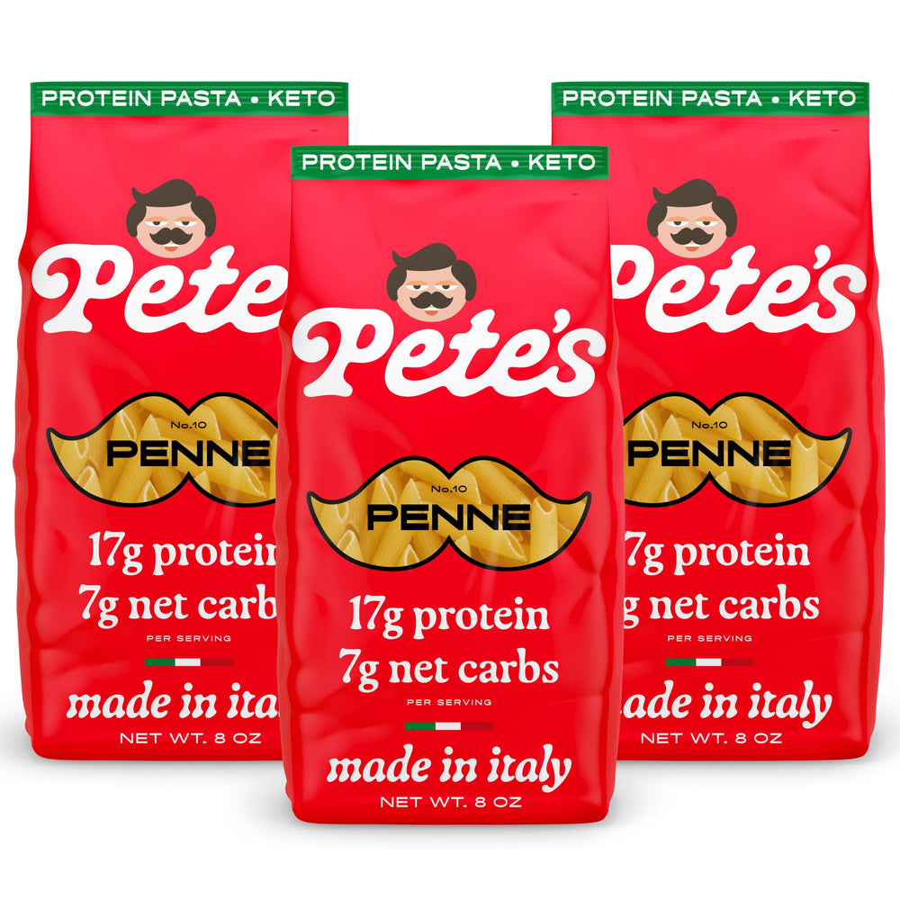Pete's Pasta penne uncooked packaging shows authentic Italian quality