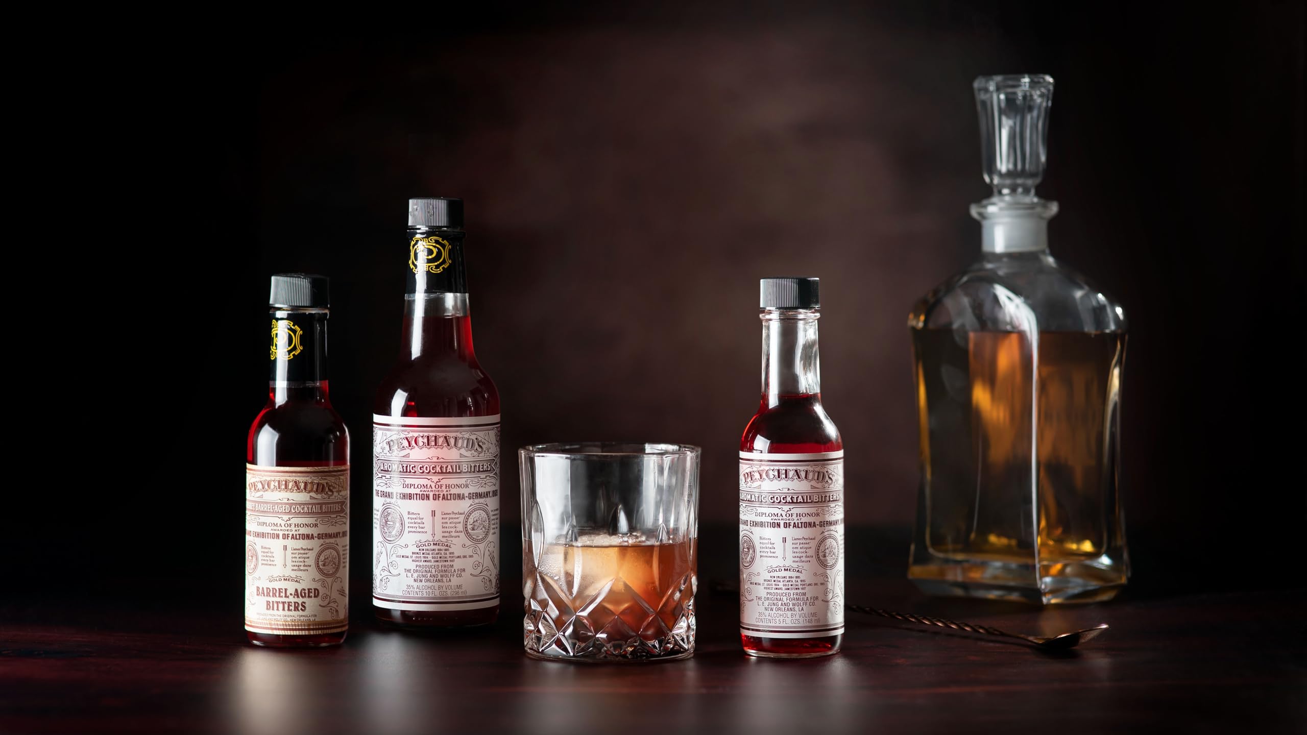 PEYCHAUD'S classic cocktail serve demonstrates ideal pairing with Manhattans