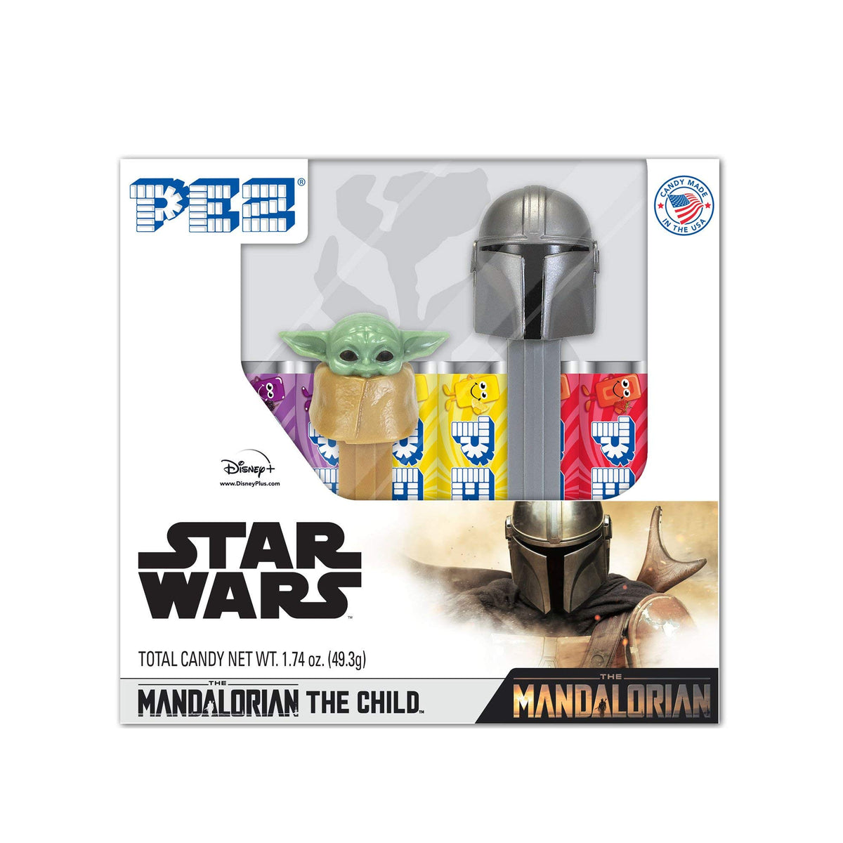 PEZ Mandalorian and The Child dispensers in a gift set, ideal for display and gifting.