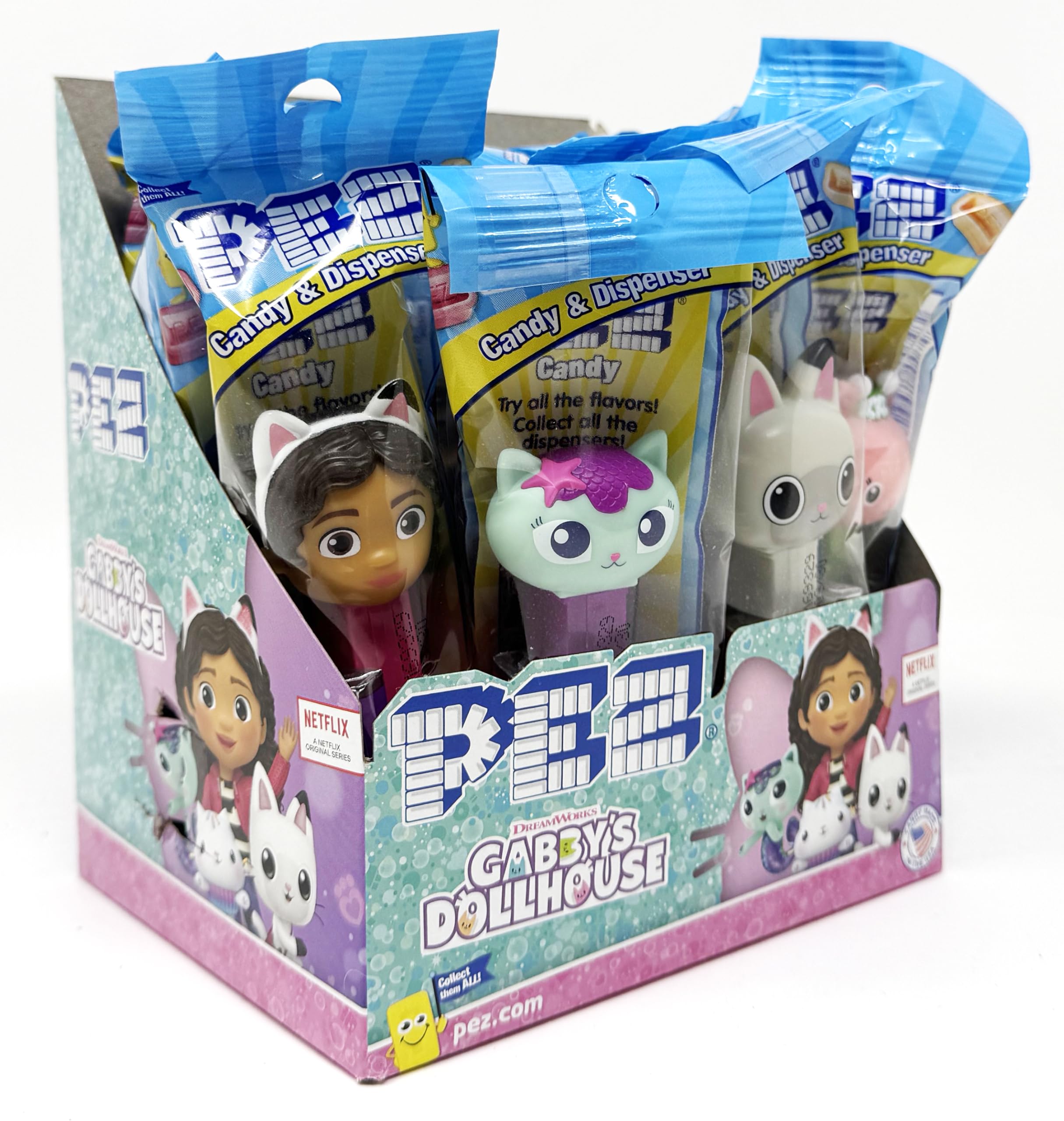 Includes two candy refill packs for quick restocking.