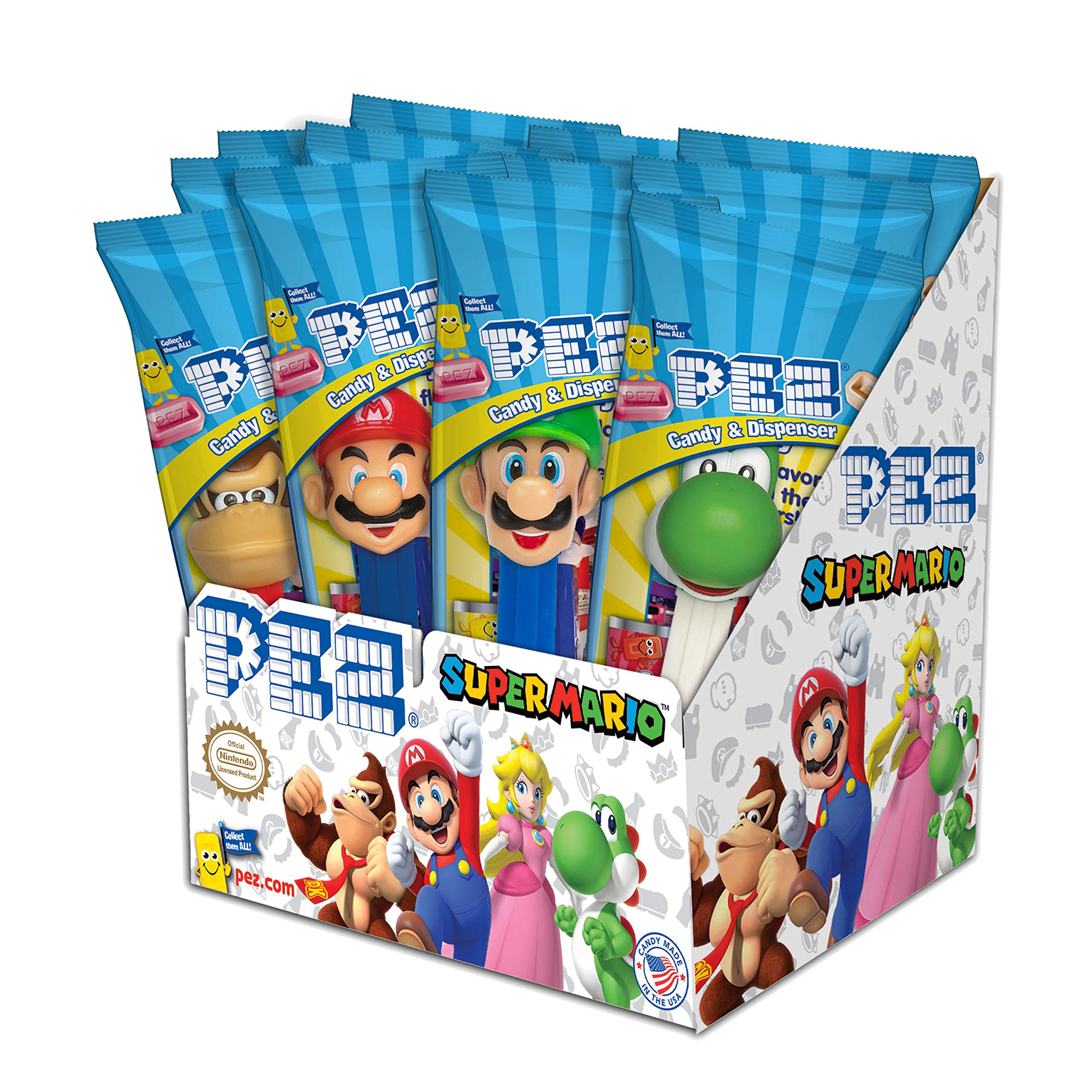 PEZ Nintendo dispenser set showing assorted characters for playful snacking