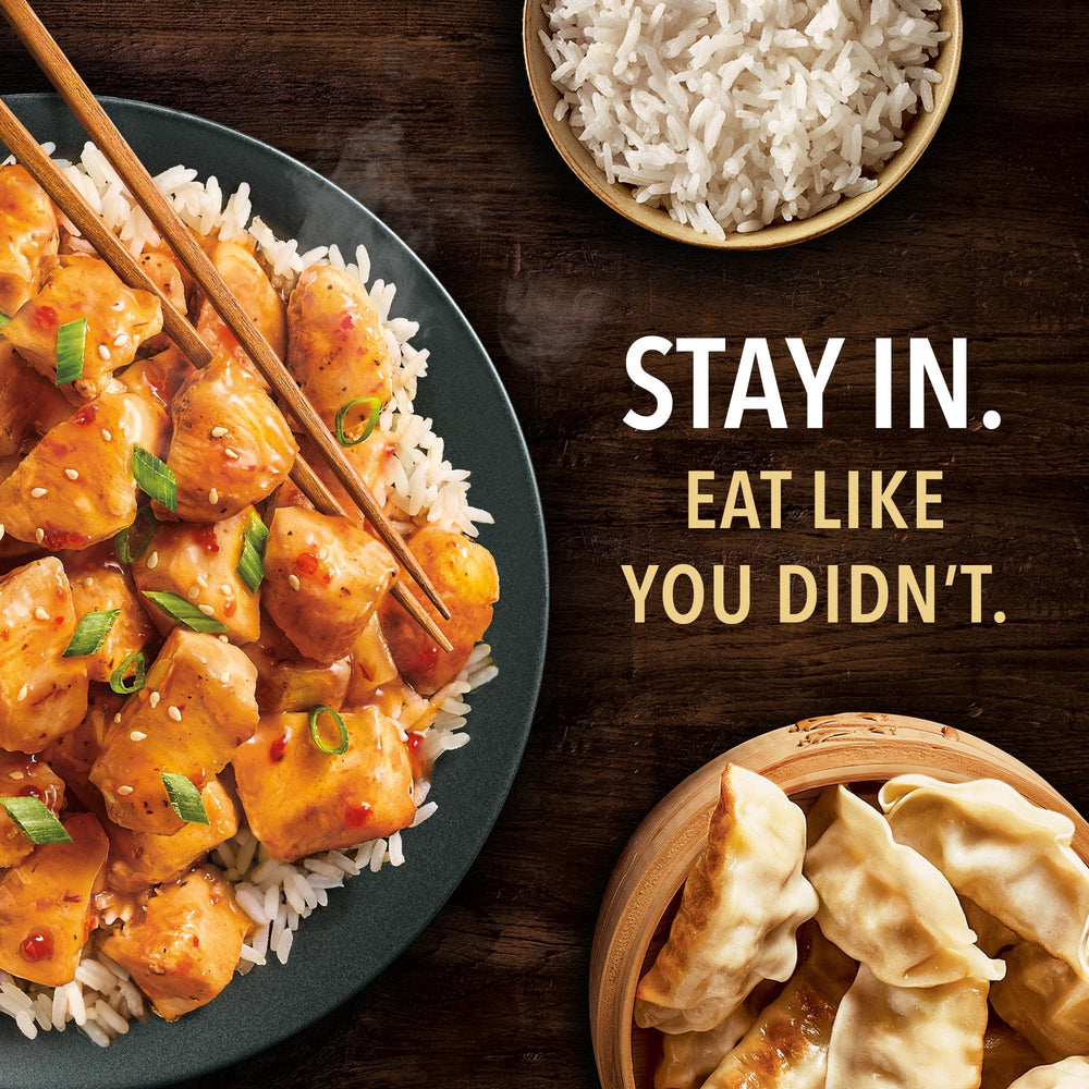 P.F. Chang's ready-to-serve plate suggests convenient dinner solution.