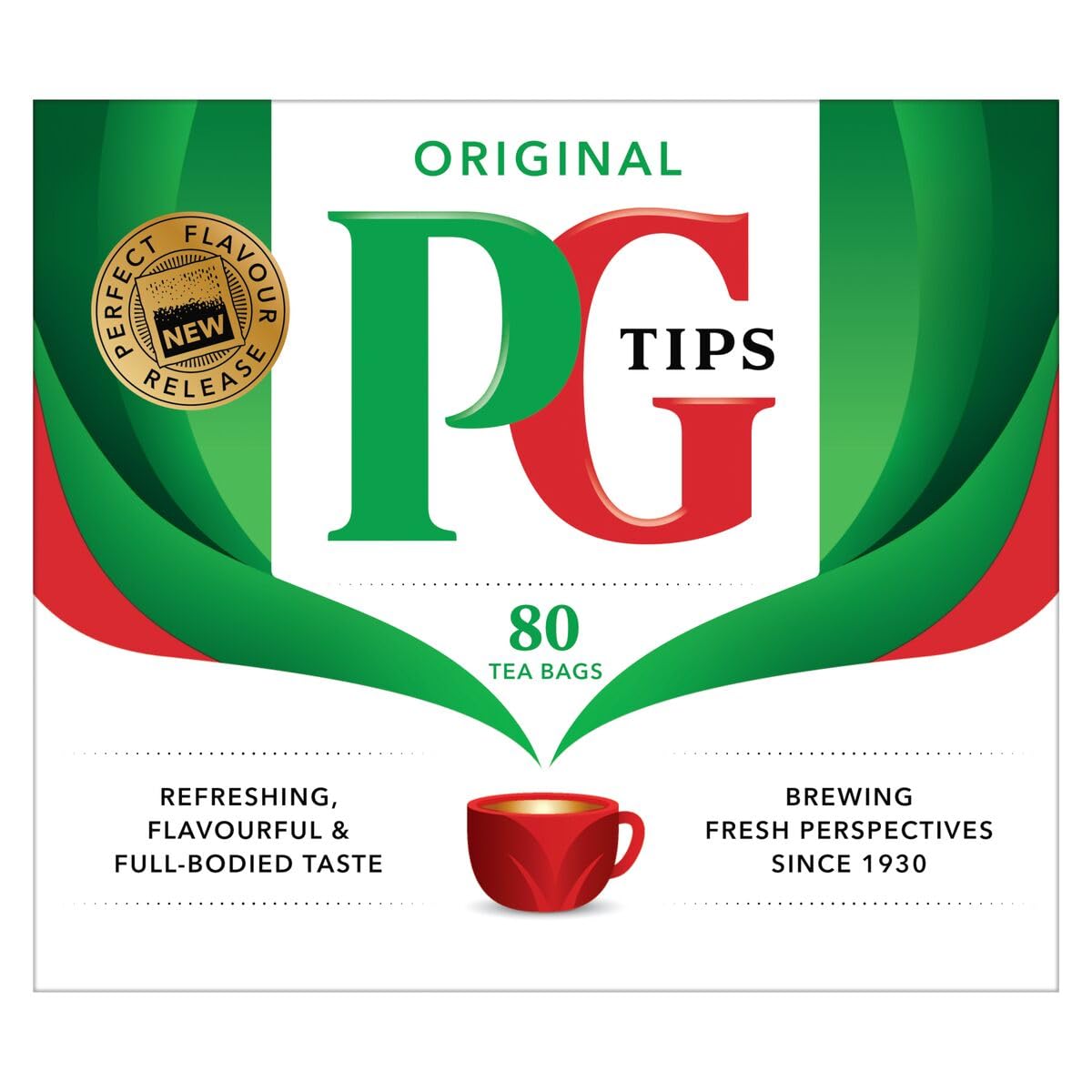 PG Tips black tea bags 80-count box ready for daily brewing and sharing.