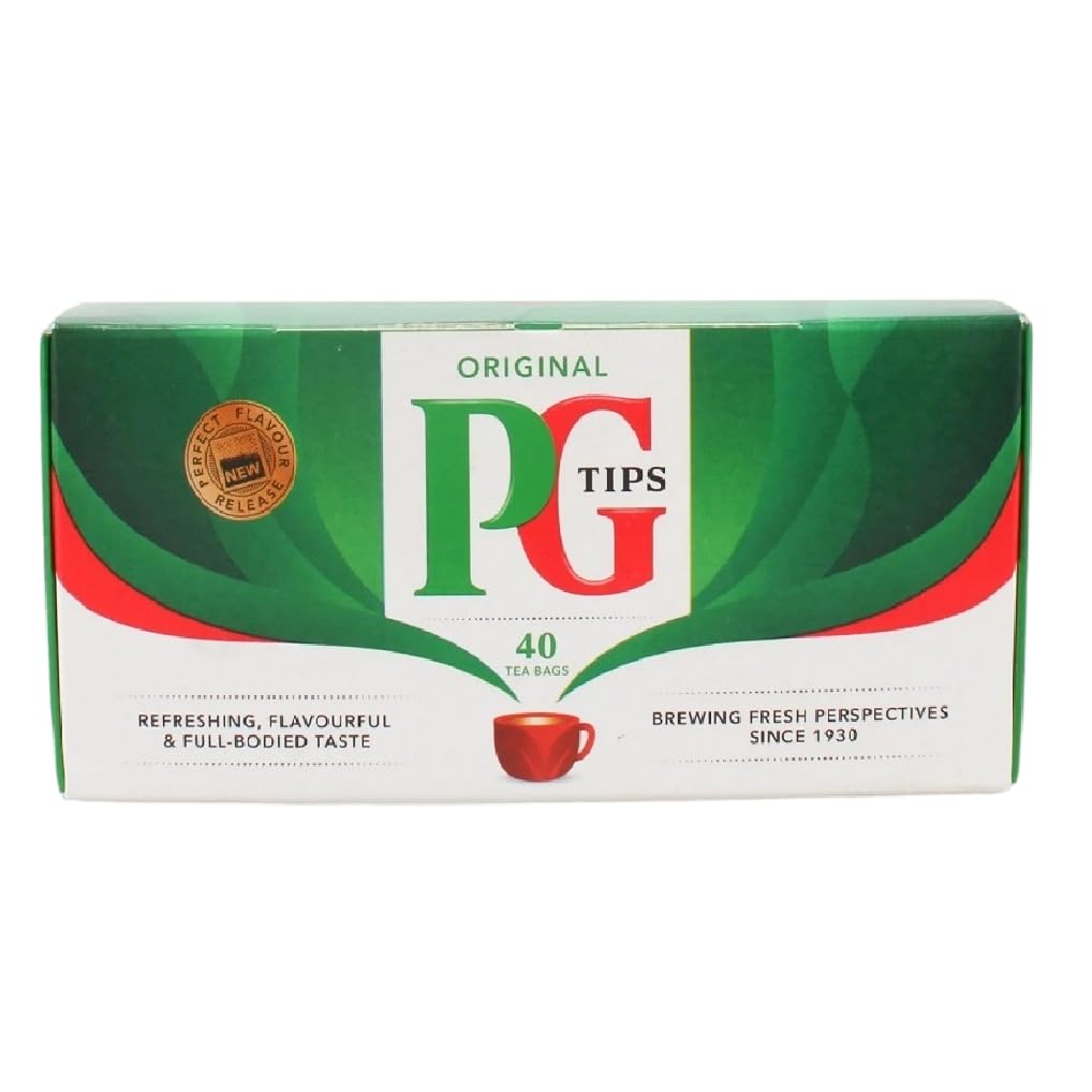 PG Tips Black Tea square bag release delivers balanced flavor.