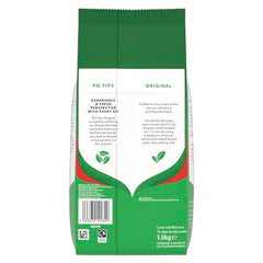 PG Tips loose-leaf tea brewing cup displays robust, refreshing flavor.