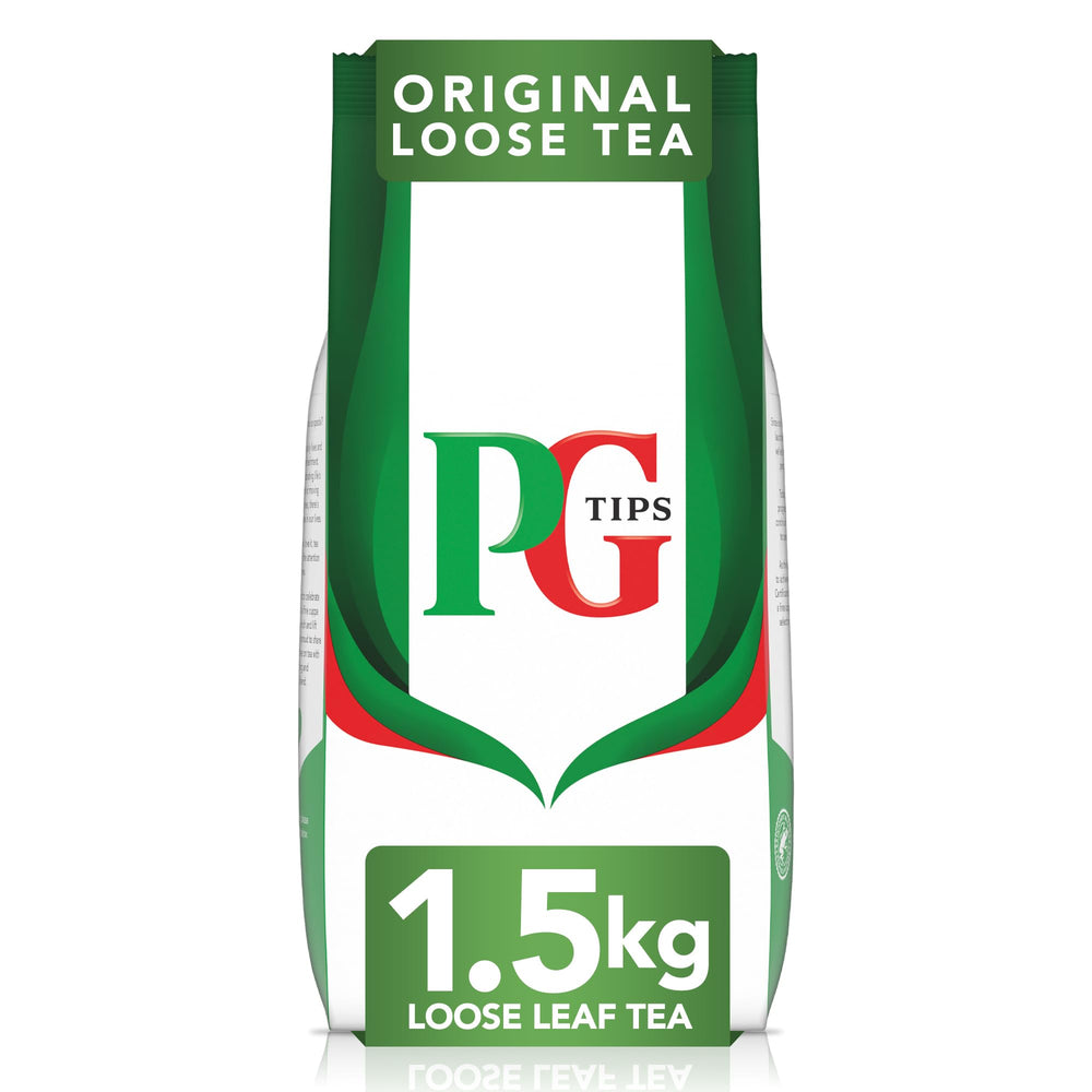 PG Tips loose-leaf tea leaves close-up reveals rich aroma for brewing.