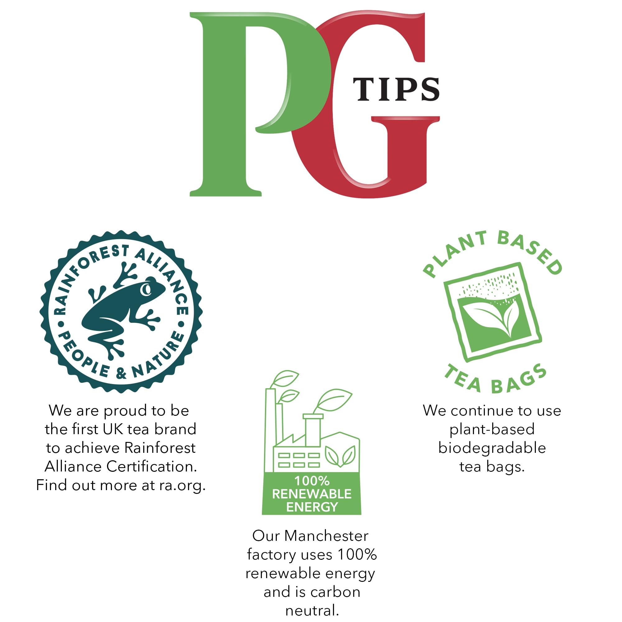 PG Tips loose-leaf tea from England highlights heritage and trusted quality.