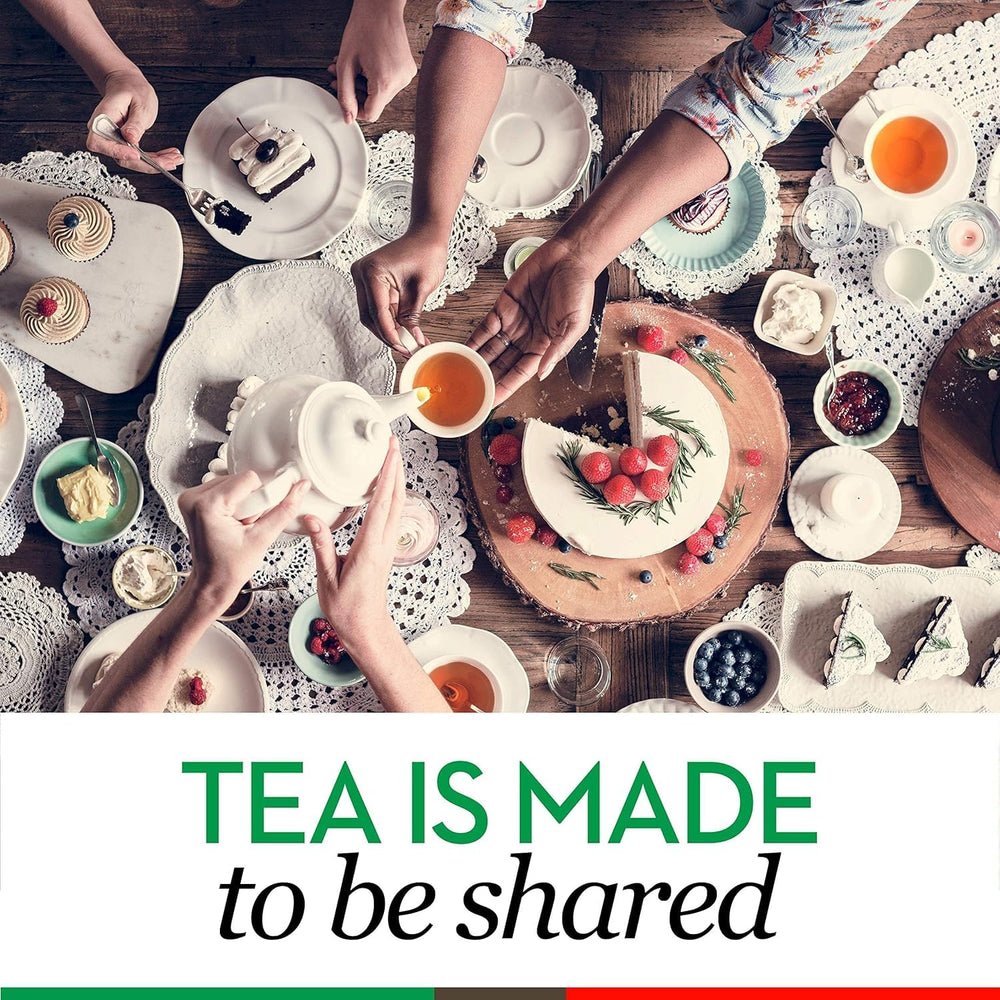 PG Tips Original hot or iced serving setup on a table for versatile tea.