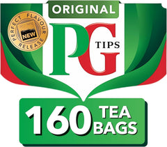 PG Tips Original tea bags in a 160-count box for convenient daily brewing